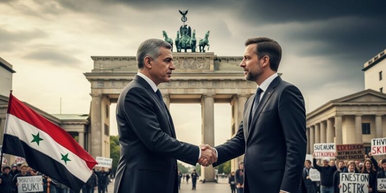 Le président syrien Ahmad al Chareh se rend à Berlin pour rencontrer les autorités allemandes Retour des réfugiés droits humains et normalisation  une visite sous tension qui divise   Viral Mag