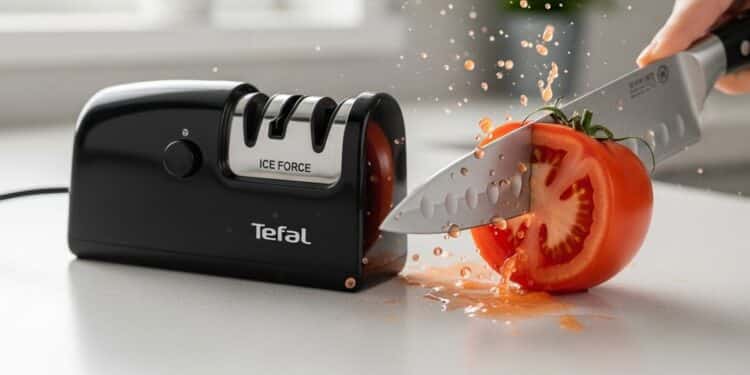 Découvrez laiguiseur Tefal Ice Force à moins de 20€ qui transforme vos vieux couteaux émoussés en lames ultra tranchantes en quelques secondes Test avis et astuces dutilisation   Viral Mag