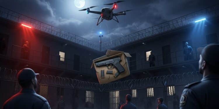 Découverte choc dans une maison darrêt du Jura  arme munitions et lames larguées par drone Un point de non retour  Réactions enquête et dangers croissants des livraisons aériennes en prison   Viral Mag