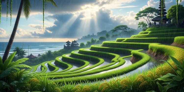 Bali en Mars : Pluie, Verdure et Sérénité Absolue - Viral Mag Découvrez Bali en mars saison des pluies nature luxuriante faible affluence et le magique Nyepi Le moment idéal pour une escapade authentique et reposante sur lîle des dieux Viral Mag