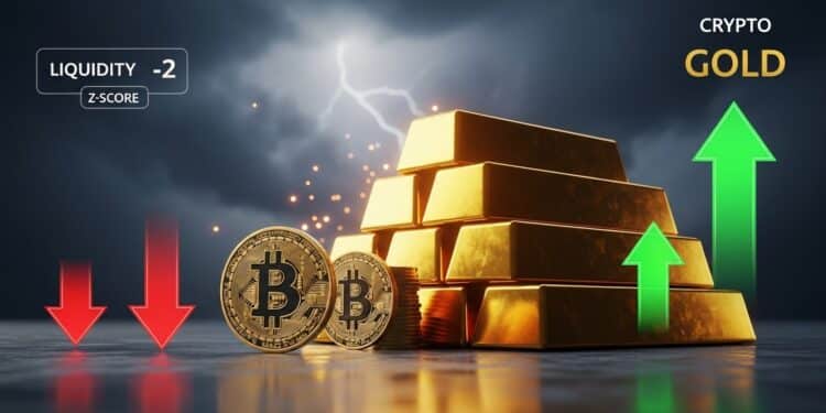 En début 2026 Bitcoin chute à un plus bas de deux ans face à lor ajusté à la liquidité Analyse du Z score à  2 et opportunités de rotation vers BTC dans le commerce de débasement   Viral Mag