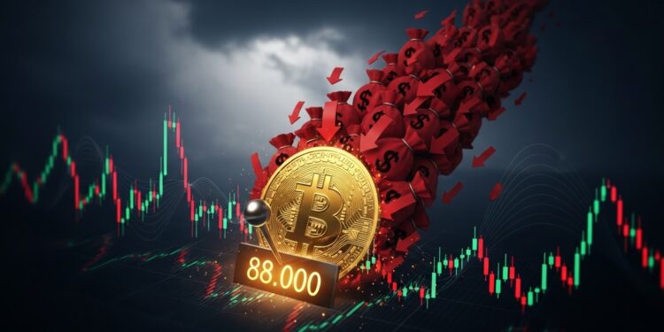 Bitcoin stagne autour de 88 000 $ malgré les espoirs haussiers Les sorties massives des ETF crypto près de 17 milliard la semaine dernière assèchent la liquidité et créent une volatilité intense Analyse complète des niveaux clés et perspectives   Viral Mag