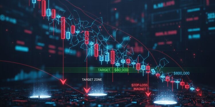 Le Bitcoin montre des signes de faiblesse après avoir perdu un support clé Analyse technique détaillée  pourquoi 80 000 $ attire désormais la liquidité et ce que cela implique pour les investisseurs   Viral Mag