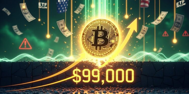 Bitcoin Vers 99 000 $ : Rallye Malgré les Signaux Baissiers - Viral Mag Bitcoin pourrait dépasser 99 000 $ selon un analyste malgré des indicateurs baissiers ETF en forte hausse liquidités croissantes et politiques pro crypto sous Trump décryptage complet Viral Mag