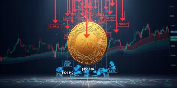 Le prix du BNB faiblit après un rejet clair à la zone de valeur haute La théorie des enchères de marché pointe vers une rotation baissière vers 800 840 $ Analyse détaillée   Viral Mag