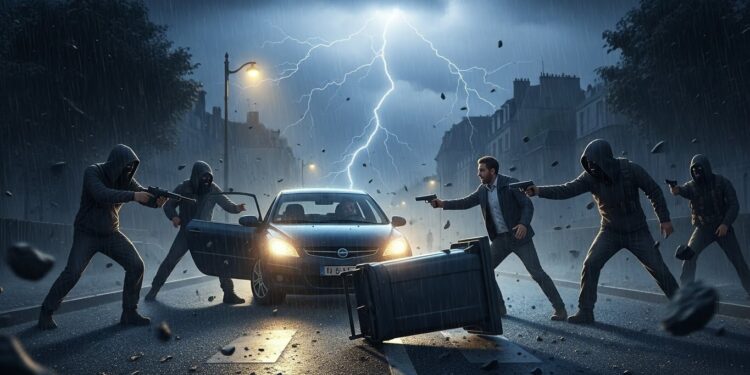 Brest : Braquage Audacieux en Pleine Tempête Goretti - Viral Mag À Brest un automobiliste geste civique pendant la tempête Goretti tourne au cauchemar trois hommes armés lui volent sa voiture Détails choc et enquête en cours sur cet acte audacieux Viral Mag