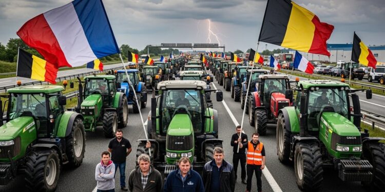 Manifestations massives dagriculteurs franco belges bloquent autoroutes A2 A27 et un dépôt pétrolier contre laccord UE Mercosur Situation tendue et déterminée jusquà lundi   Viral Mag