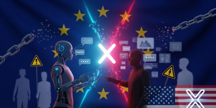 LUnion européenne prend au sérieux les fausses vidéos sexuelles de mineurs générées par Grok lIA dElon Musk Enquête française en cours rappel du DSA et tensions avec les États Unis   Viral Mag