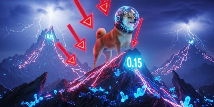 Le rallye de Dogecoin bute sur la résistance à 015 $ Rejets répétés signes de distribution et risque de correction imminente  analyse technique complète du memecoin star   Viral Mag