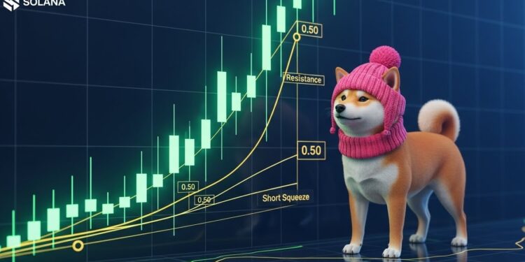 Dogwifhat WIF Explose Vers 0.50$ : Short Squeeze Et Résistance Fibonacci - Viral Mag Le prix de dogwifhat WIF connaît un violent short squeeze vers la résistance clé à 050$ Analyse technique complète risques de rejet supports à surveiller et perspectives pour 2026 dans lécosystème Solana Viral Mag