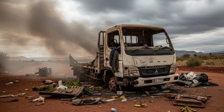 Frappes de Drone au Tigré : un Chauffeur Tué - Viral Mag Deux frappes de drone ont visé des camions civils au Tigré tuant un chauffeur et blessant son assistant au cœur dun regain de tensions entre autorités locales et gouvernement fédéral éthiopien ravivant la crainte dun nouveau conflit sanglant Viral Mag