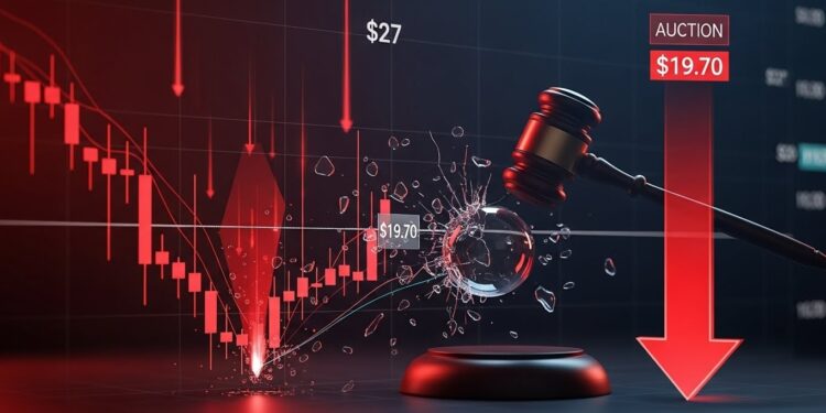 Le prix Hyperliquid confirme un échec dauction majeur après rejet à 27 $ Analyse technique détaillée et objectif baissier à 1970 $ dans un contexte toujours très fragile   Viral Mag