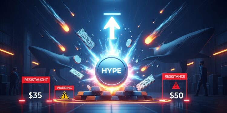 Le token HYPE dHyperliquid explose de 65  en une semaine grâce aux perps argent et aux burns massifs Mais les traders font face à un moment critique entre 35 $ et 50 $ Analyse complète des risques et opportunités actuelles   Viral Mag