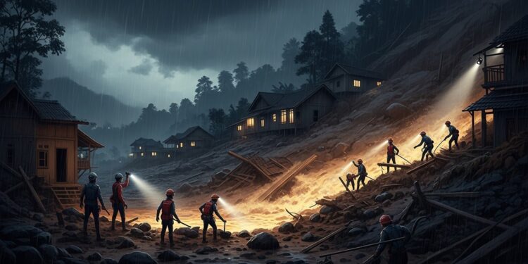 Le bilan du glissement de terrain près de Bandung grimpe à 38 morts avec des disparus encore nombreux Pluies diluviennes et instabilité du sol aggravent la tragédie en Java occidental   Viral Mag