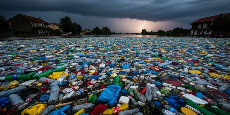 Après des pluies torrentielles en Albanie les fleuves charrient des tonnes de déchets plastiques Une catastrophe écologique mise en lumière à Durrës et ailleurs Découvrez les causes et conséquences   Viral Mag