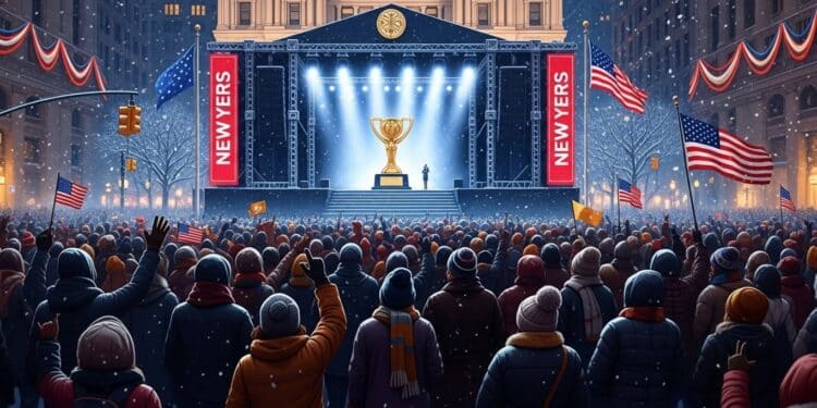 Des milliers de New Yorkais bravent le froid pour célébrer lintronisation de Zohran Mamdani premier maire musulman de la ville avec Bernie Sanders et AOC au rendez vous   Viral Mag