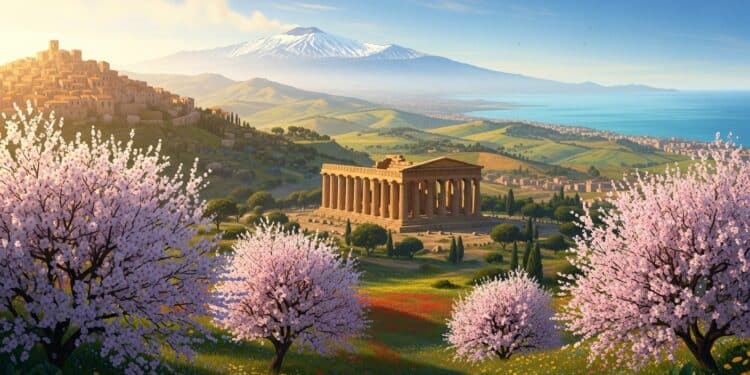 Découvrez pourquoi mars 2026 est idéal pour visiter la Sicile  climat doux amandiers en fleurs faible affluence touristique et événements magiques comme le Festival du Mandorlo à Agrigente   Viral Mag