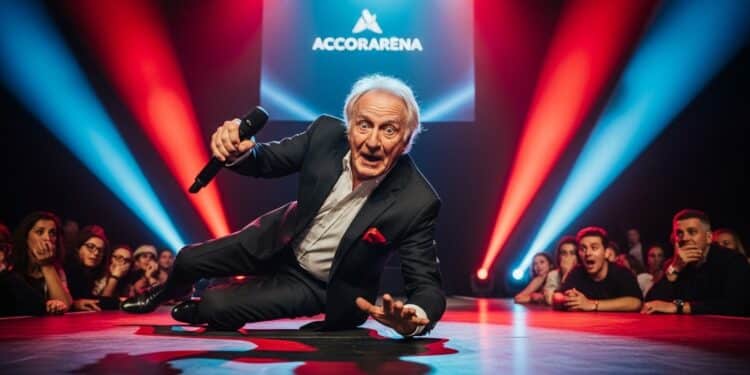 Découvrez le moment choc des Enfoirés 2026 où Alain Chamfort chute violemment sur scène à lAccorArena Retour sur cet incident lhommage poignant aux victimes de Crans Montana et lambiance solidaire   Viral Mag