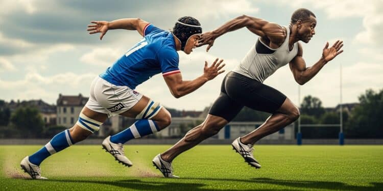 Louis Bielle-Biarrey Défie Lemaître : Vitesse Explosive - Viral Mag Découvrez comment Louis Bielle Biarrey fusée du rugby a surpassé Christophe Lemaître au sprint avec une pointe à 38 kmh Un duel mythique entre rugby et athlétisme Viral Mag