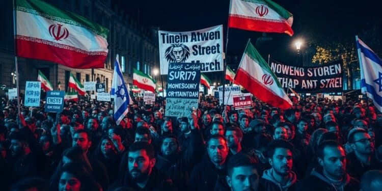 Manifestations Massives à Londres pour Soutenir la Révolte en Iran - Viral Mag Des milliers de personnes ont manifesté à Londres pour appuyer la contestation en Iran contre le régime Témoignages poignants symboles forts et appels internationaux marquent ces rassemblements Viral Mag
