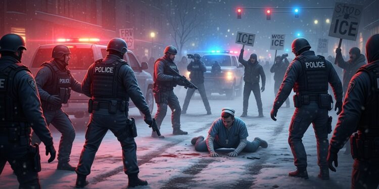 Mort tragique dAlex Pretti infirmier tué par agents fédéraux à Minneapolis lors dune manifestation contre lICE Le gouvernement Trump défend les tirs lopposition crie au scandale et aux mensonges   Viral Mag