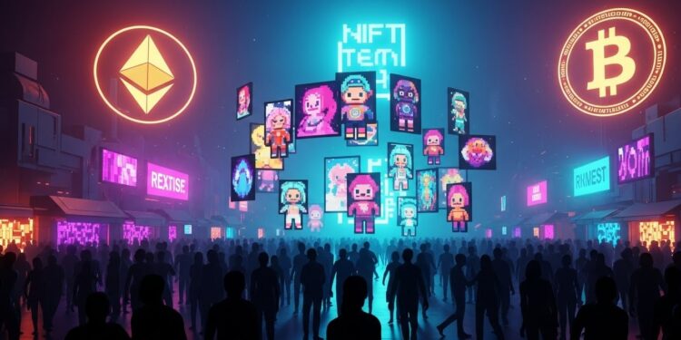 Les acheteurs NFT bondissent de 121  en une semaine avec 134 743 participants actifs tandis que les ventes restent stables à 615 M$ Ethereum domine Bitcoin brille sur le haut de gamme   Viral Mag