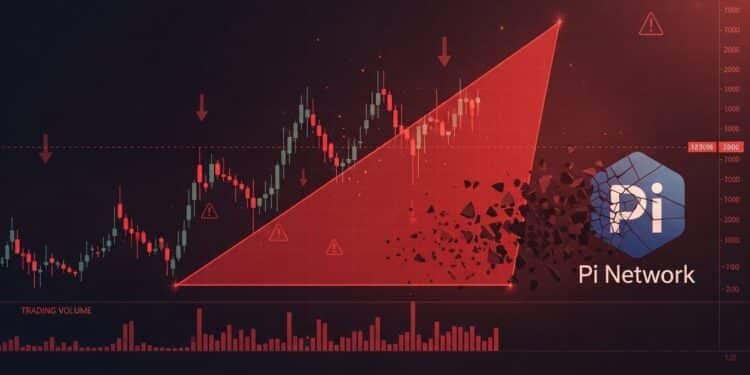 Le prix de Pi Network forme un wedge haussier menaçant tandis que le volume seffondre à 6 millions $ Analyse complète des risques et perspectives 2026 pour les investisseurs Pi Coin   Viral Mag
