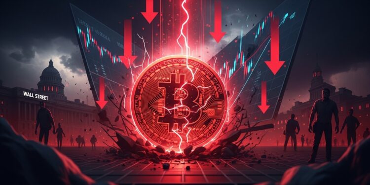 Pourquoi le Bitcoin Chute Brutalement Aujourd’hui ? - Viral Mag Le Bitcoin plonge à son plus bas depuis 9 mois à environ 81 300 $ Liquidations massives craintes de shutdown américain et faiblesse tech expliquent cette correction violente Analyse complète des raisons et perspectives Viral Mag