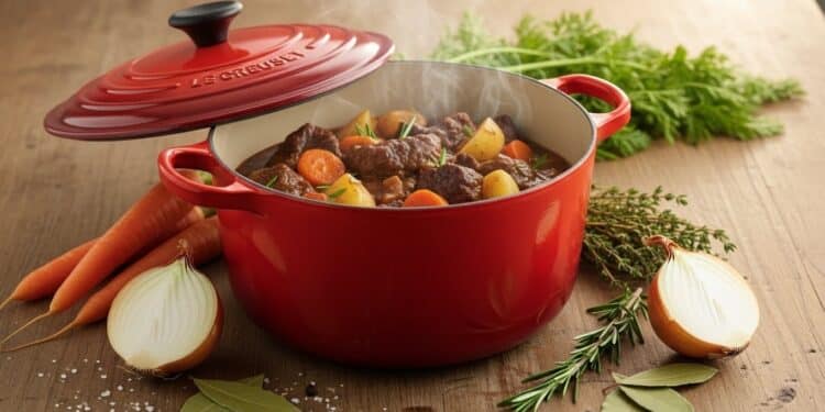 Découvrez la cocotte iconique Le Creuset en fonte émaillée cerise 26 cm en promotion à prix réduit Un ustensile durable et performant pour des plats mijotés savoureux Ne ratez pas cette offre limitée    Viral Mag