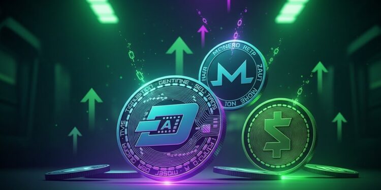 Dash mène la charge des cryptos privacy avec +65 en 24h Monero Zcash et autres reprennent des niveaux clés Analyse complète du rallye et perspectives 2026   Viral Mag