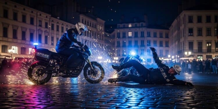 À Lyon un rodéo sauvage aux Terreaux a dégénéré  un policier percuté délibérément par une moto volée Blessures fuite du suspect insécurité croissante en centre ville Décryptage complet   Viral Mag