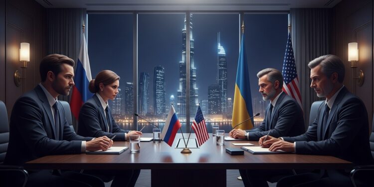 Russie, Ukraine et USA : Réunion Secrète à Abou Dhabi - Viral Mag Russie Ukraine et États Unis se réunissent à Abou Dhabi pour discuter sécurité et fin du conflit Détails sur les négociations trilatérales et les enjeux territoriaux et de garanties de sécurité Viral Mag