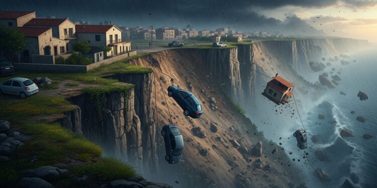 Découvrez le spectaculaire effondrement dune falaise de 4 km en Sicile à Niscemi provoquant lévacuation massive et des dégâts estimés à plus de 15 milliard deuros suite à la tempête Harry   Viral Mag