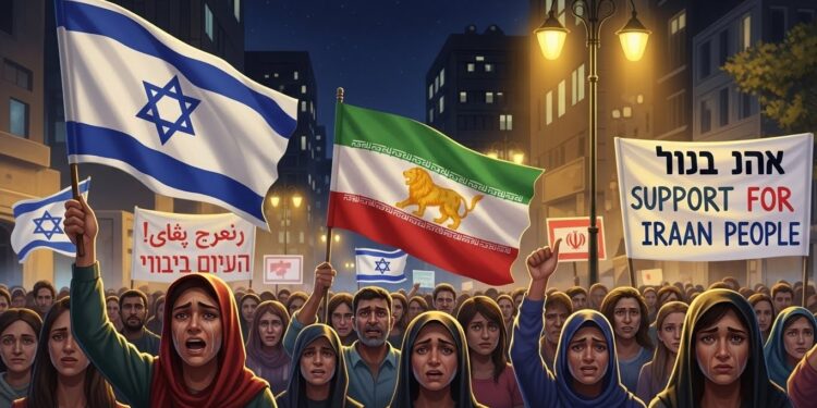 À Holon des Israéliens dorigine iranienne soutiennent les protestations réprimées en Iran avec drapeaux pré révolutionnaires et appels à la liberté malgré les tensions historiques   Viral Mag
