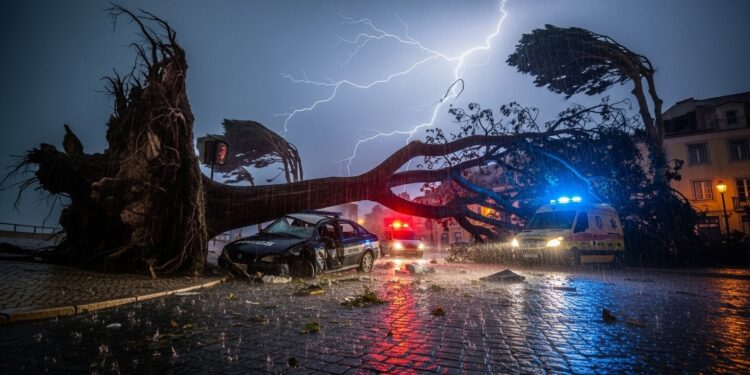 La tempête Kristin a frappé le Portugal avec violence causant au moins quatre décès dimportants dégâts et des perturbations majeures Découvrez le bilan humain et les conséquences de cet événement extrême   Viral Mag