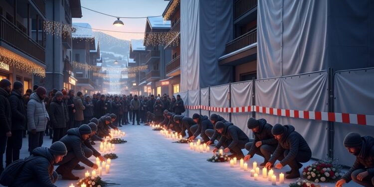 Découvrez lhommage émouvant rendu aux victimes de lincendie mortel survenu dans un bar de Crans Montana lors du Nouvel An Un recueillement poignant dans le froid alpin face à une catastrophe qui a bouleversé la station   Viral Mag