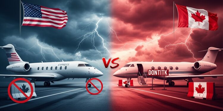 Trump Menace de Retirer la Certification des Avions Bombardier Canadiens - Viral Mag Donald Trump annonce le retrait de la certification US pour les jets Bombardier et tous aéronefs canadiens en rétorsion au refus présumé de certifier les Gulfstream Menace de droits de douane à 50 tensions USA Canada sintensifient Viral Mag