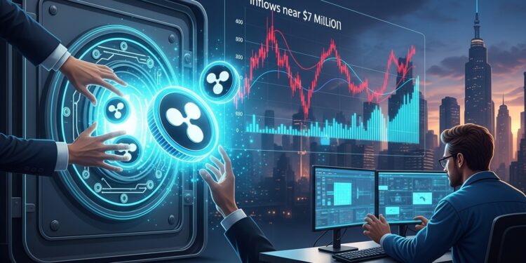 Les ETF spot XRP enregistrent près de 7 millions de dollars dentrées réduisant loffre circulante Les traders sont à un tournant majeur  vers une hausse structurelle ou une correction  Analyse complète   Viral Mag