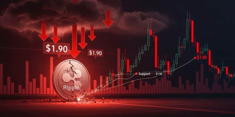 XRP Va-t-il Continuer à Baisser Face à la Pression Vendeuse ? - Viral Mag Analyse approfondie du prix XRP en janvier 2026 pression vendeuse près de 190 $ rejet technique et risques de chute vers 158 $ Perspectives et facteurs clés à surveiller Viral Mag