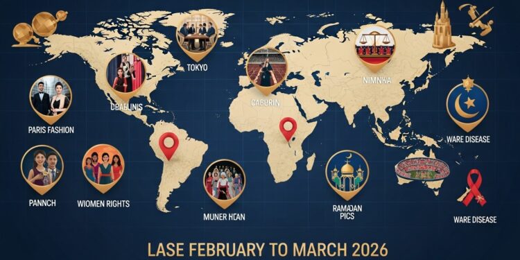 Agenda International : 28 Février au 8 Mars 2026 - Viral Mag Découvrez lagenda international complet du 28 février au 8 mars 2026 événements politiques majeurs mode sport procès emblématiques et journées mondiales qui rythmeront lactualité mondiale Viral Mag