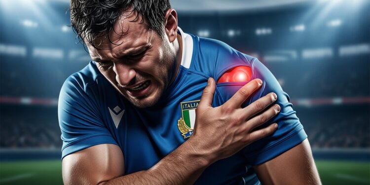 Larrière italien Ange Capuozzo souffre dune entorse acromio claviculaire après le match contre la France Retour espéré en avril impact sur le Tournoi et la Coupe des champions   Viral Mag