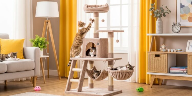 Arbre à Chat en Promo : Boostez le Bien-Être de Votre Félin - Viral Mag Découvrez pourquoi cet arbre à chat de 145 cm top vente en promo à petit prix est adopté rapidement par les chats Stabilité griffoirs sisal et zones de repos pour un compagnon heureux et équilibré Viral Mag
