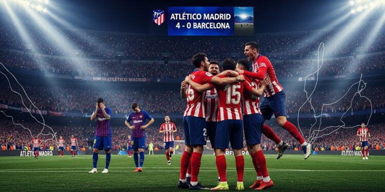 Découvrez comment lAtlético de Madrid a humilié le FC Barcelone 4 0 en demi finale aller de Coupe du Roi Simeone exulte Flick promet la remontada  analyse complète dune soirée mémorable   Viral Mag