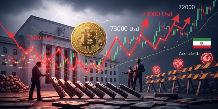 Découvrez pourquoi le Bitcoin a plongé sous 73 000 $ le 4 février 2026  nomination hawkish à la Fed tensions géopolitiques liquidations massives et refroidissement institutionnel expliquent cette correction violente   Viral Mag