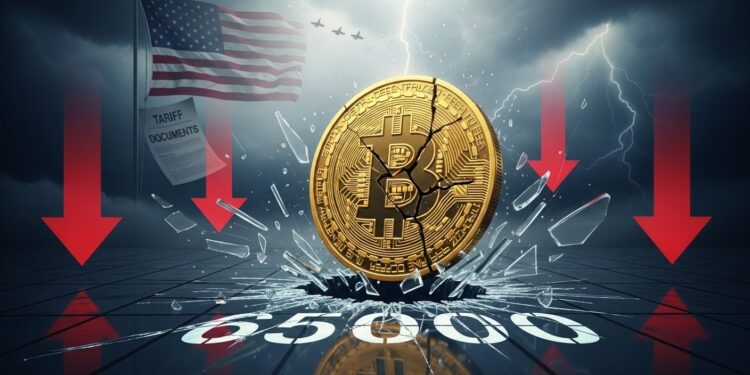 Le Bitcoin perd le seuil psychologique des 65 000 $ sous la menace des nouveaux tarifs douaniers américains Analyse technique et facteurs géopolitiques expliquent la pression baissière actuelle sur BTC   Viral Mag