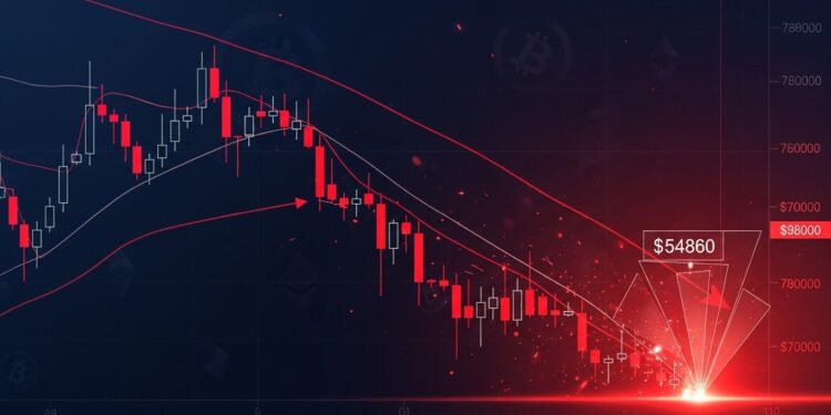 Le Bitcoin chute sous les 78 000 $ avec risque baissier accru Analyse technique pointe vers un test critique des 54 860 $ Détails et scénarios à venir   Viral Mag