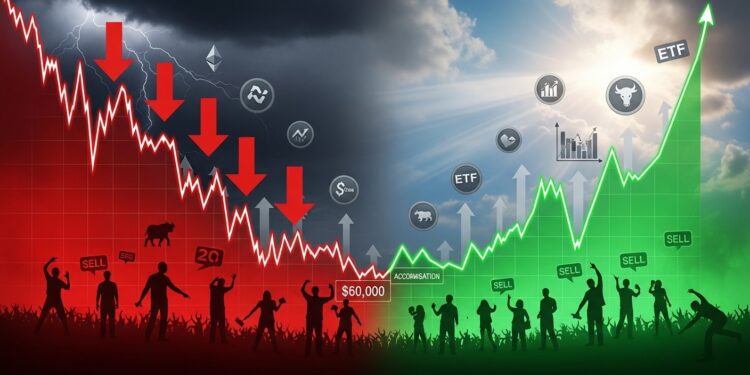 Bitcoin chute à 60 000 $ et mentions de crash explosent mais un rebond de 13  suit immédiatement Découvrez pourquoi la peur signale souvent les bottoms parfaits   Viral Mag