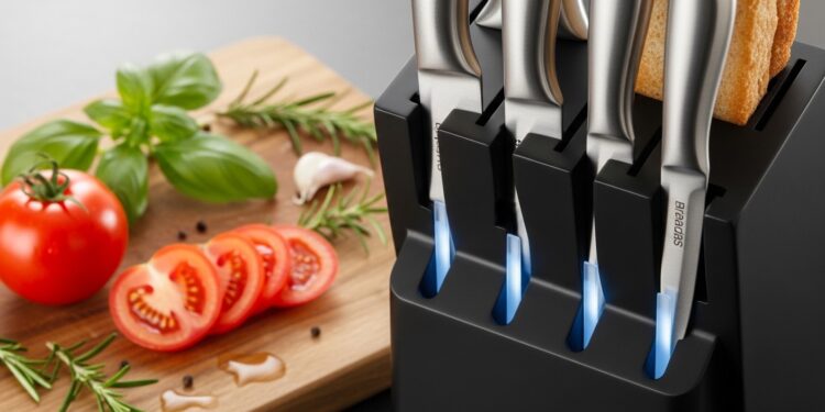 Bloc Tefal EverSharp : Adieu Couteaux Émoussés pour Toujours - Viral Mag Découvrez le bloc couteaux Tefal EverSharp avec aiguiseur intégré qui garde vos lames ultra tranchantes pendant 10 ans sans effort Test avis et astuces cuisine Viral Mag