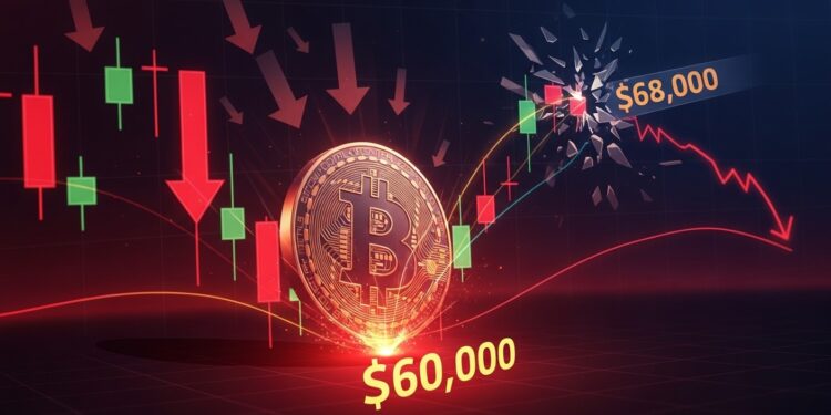 Bitcoin stagne sous les 68 000 $ et montre une structure baissière persistante Pourquoi une correction vers 60 000 $ semble probable  Décryptage complet des signaux actuels   Viral Mag