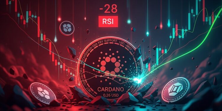 Cardano ADA chute à un support clé à environ 026 $ oversold avec RSI à 28 Découvrez les raisons développements comme Pentad et Midnight et potentiel rebond malgré bear market crypto   Viral Mag